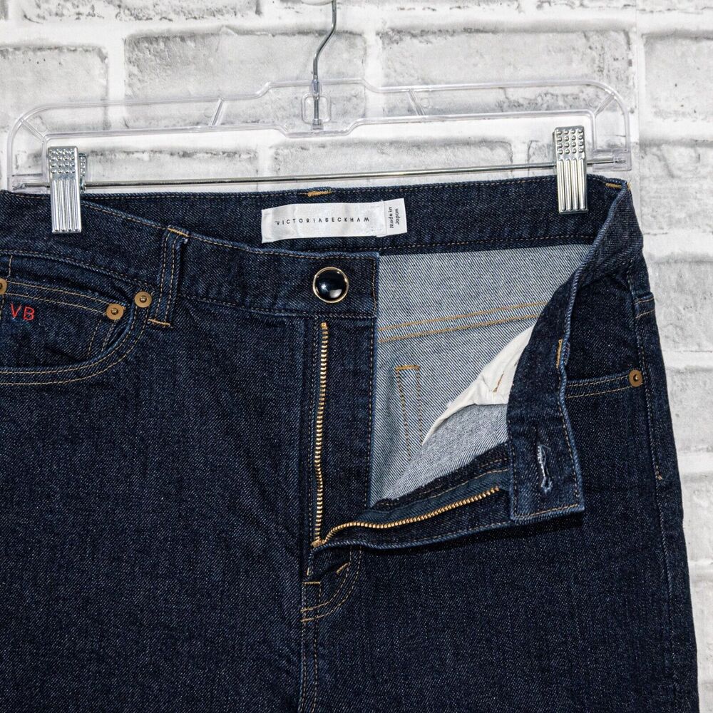 VICTORIA BECKHAM Made in JAPAN High Rise Skinny Leg Raw Denim Jeans Dark wash 28 - Picture 12 of 15